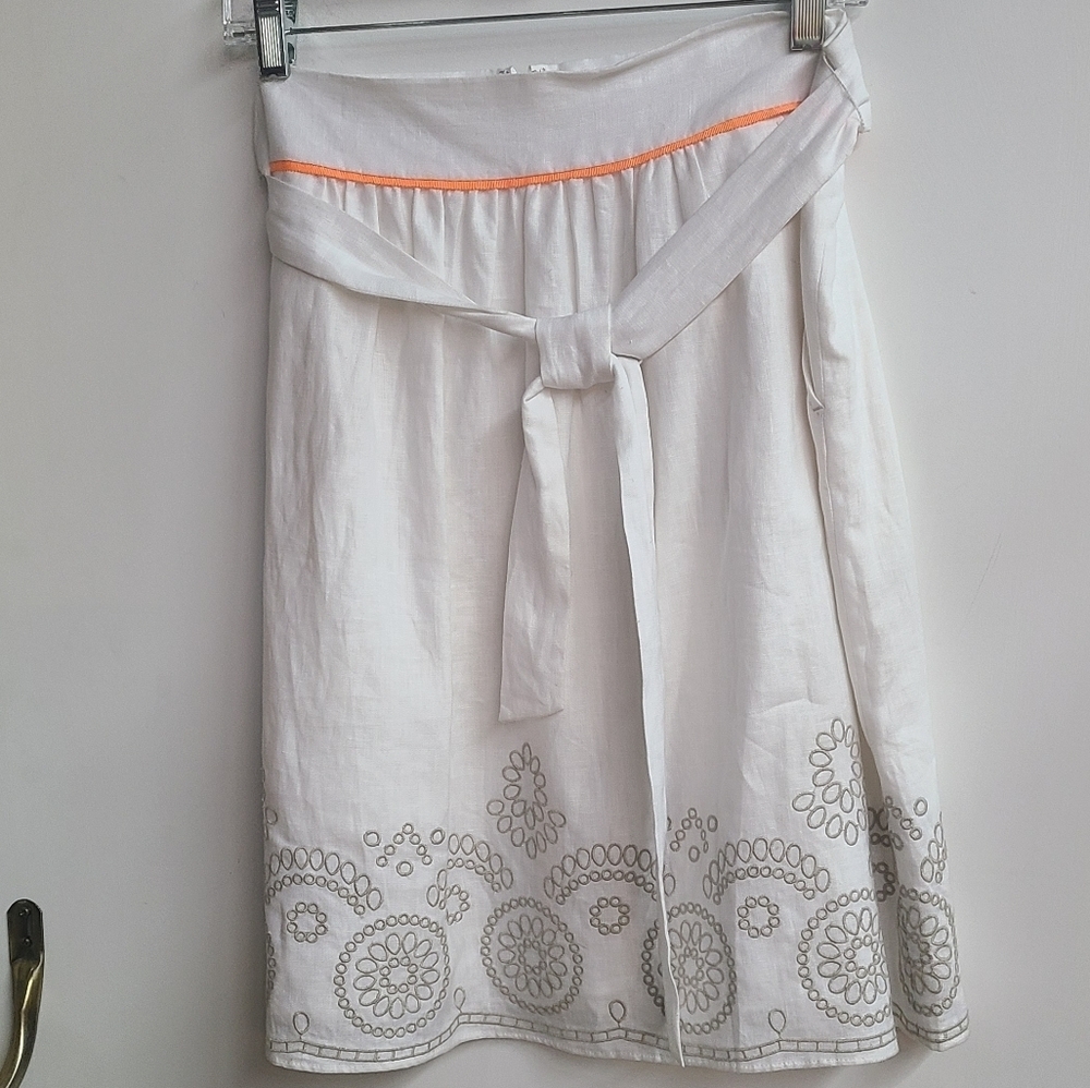 T Tahari Linen A Line Skirt